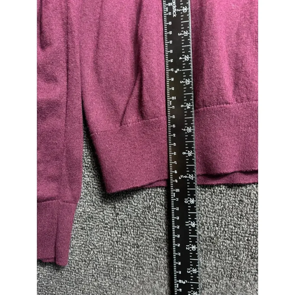 Banana Republic Sweater Men's Size L Burgundy 1/4 Zip Pima Cotton Cashmere